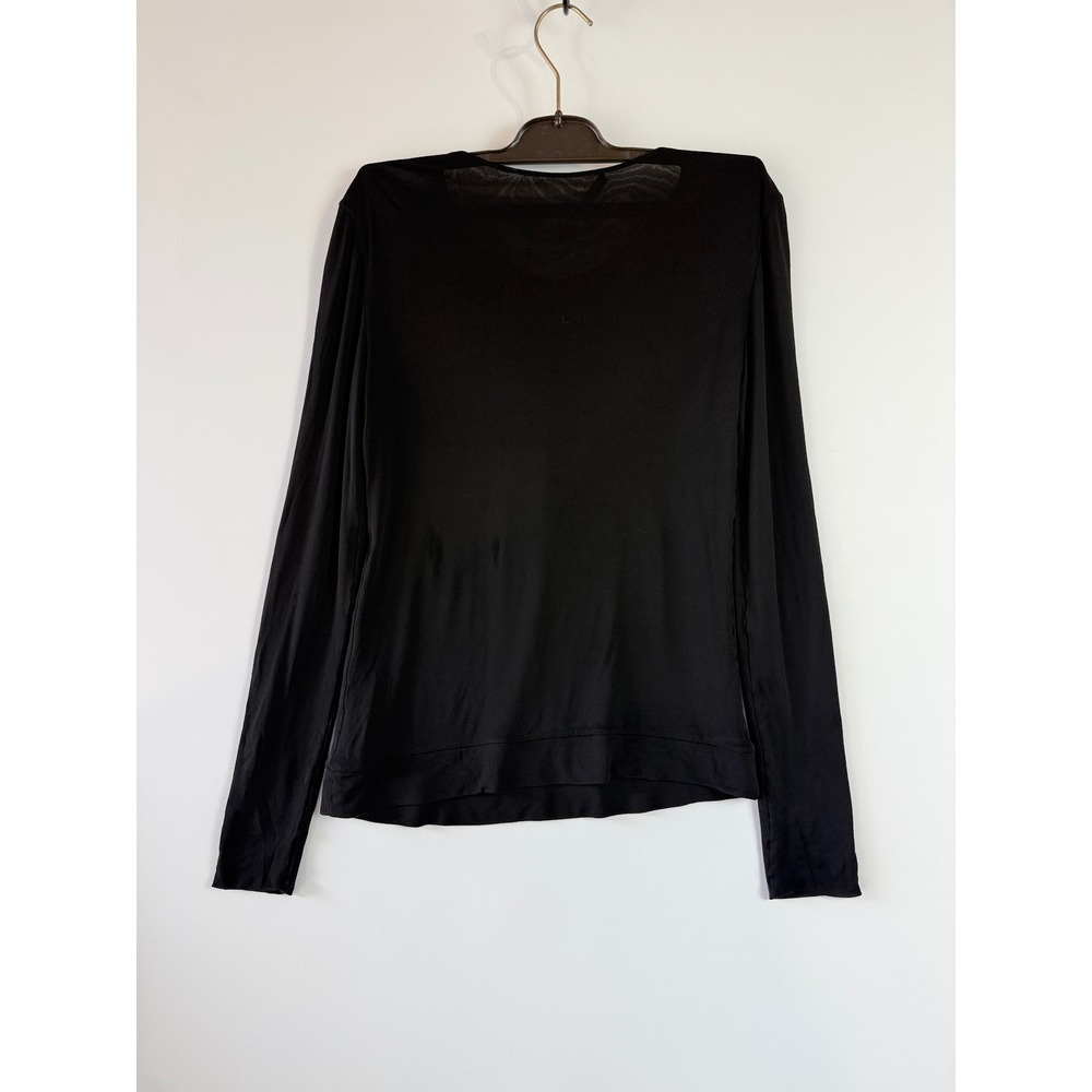 Gucci Pleated Front Top Women XS Black Long Sleeve Viscose 184193 X6073 - Picture 8 of 16